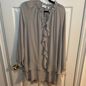 Aritzia Wilfred Light Gray Ruffle Dress, never worn